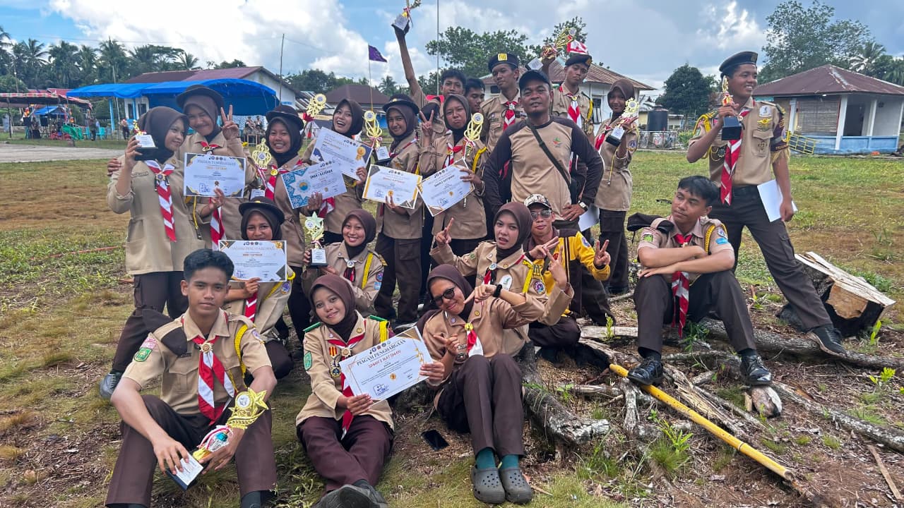 Pramuka SMA Negeri 1 Kateman Borong Sederet Prestasi di Ajang PORSEKA IV